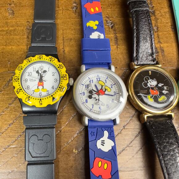 Lot of 6 Disney Watches Mickey Minnie Ariel Little Mermaid Parts Repair As-Is